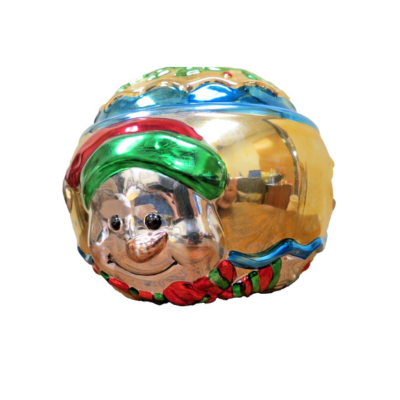 Style-Eyes By Baum Bros. Christmas Ornament Cookie Jar Treat Jar Metallic Globe - Picture 2 of 6